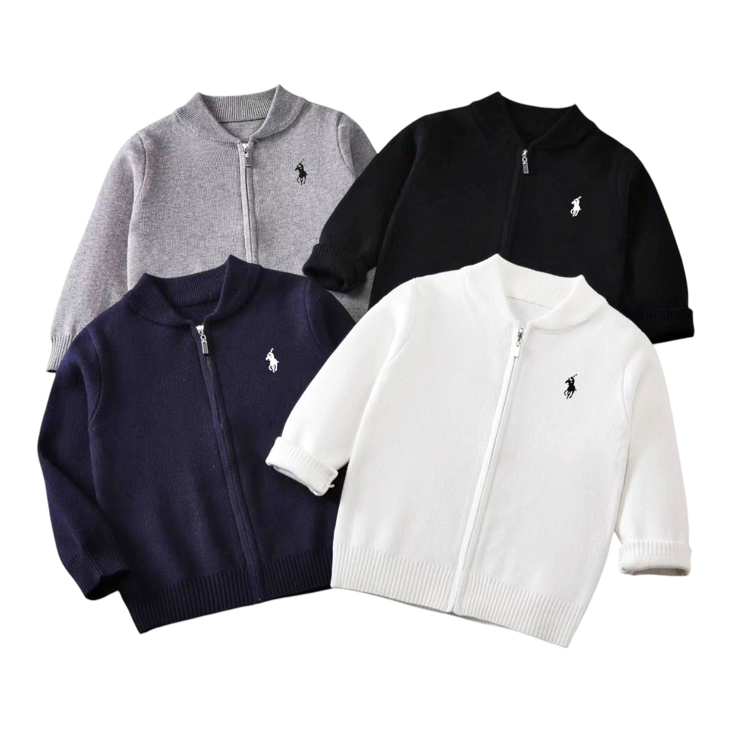 Boys zipped jackets with polo logo