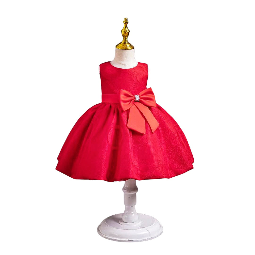 Beautiful red bow ball dress