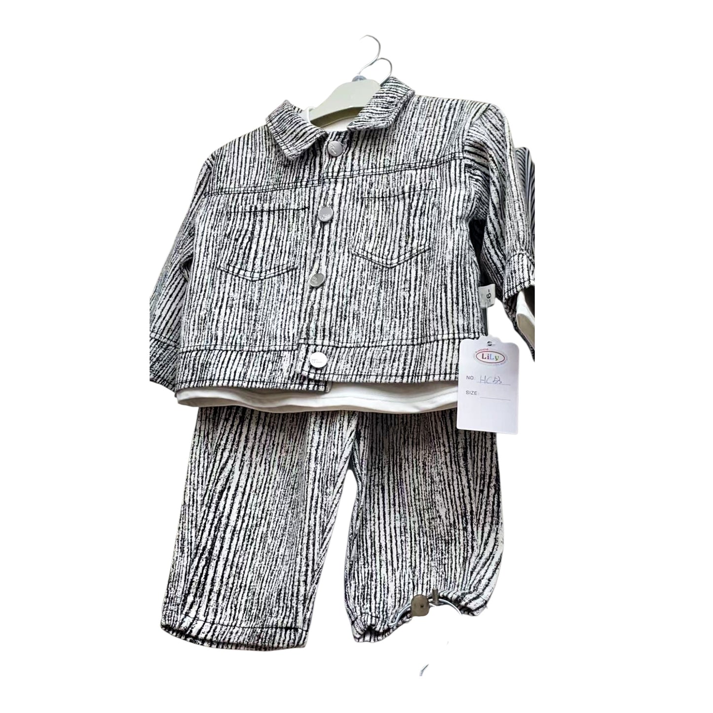 Boys Striped Denim Jacket and Pants