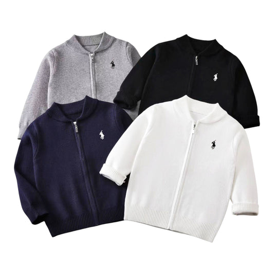 exquisite boys zipped jackets with polo logo